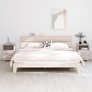 Нощни шкафчета HAMAR, 2 бр, бели, 40x35x62 см, бор масив