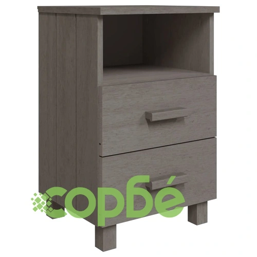 Нощни шкафчета HAMAR 2 бр светлосиви 40x35x62 см бор масив ➤ топ цена ➤ sorbe.bg