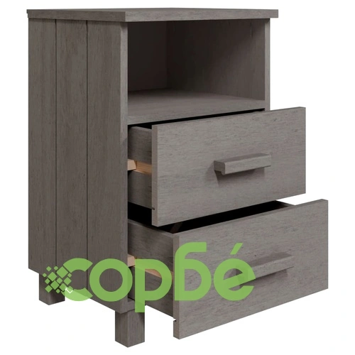 Нощни шкафчета HAMAR 2 бр светлосиви 40x35x62 см бор масив ➤ топ цена ➤ sorbe.bg