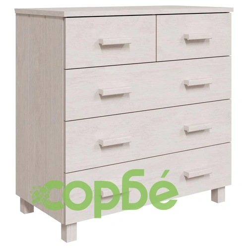 Сайдборд HAMAR бял 79x40x80 см борово дърво масив ➤ топ цена ➤ sorbe.bg