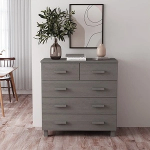 Сайдборд HAMAR светлосив 79x40x80 см борово дърво масив