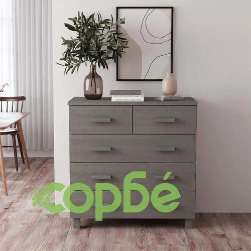 Сайдборд HAMAR светлосив 79x40x80 см борово дърво масив ➤ топ цена ➤ sorbe.bg