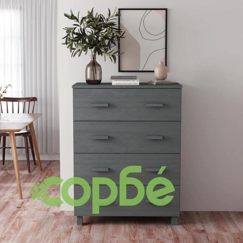 Сайдборд HAMAR тъмносив 79x40x103,5 см борово дърво масив ➤ топ цена ➤ sorbe.bg