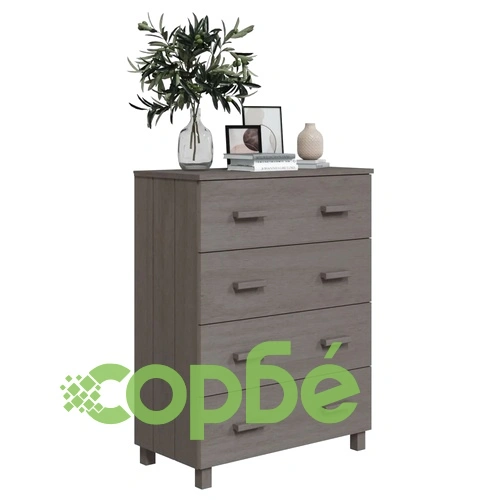 Сайдборд HAMAR светлосив 79x40x103,5 см борово дърво масив ➤ топ цена ➤ sorbe.bg