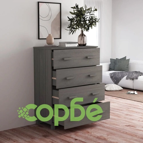 Сайдборд HAMAR светлосив 79x40x103,5 см борово дърво масив ➤ топ цена ➤ sorbe.bg