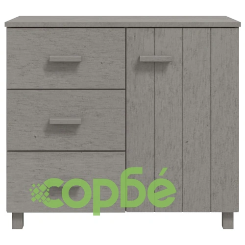 Сайдборд HAMAR светлосив 90x40x80 см борово дърво масив ➤ топ цена ➤ sorbe.bg