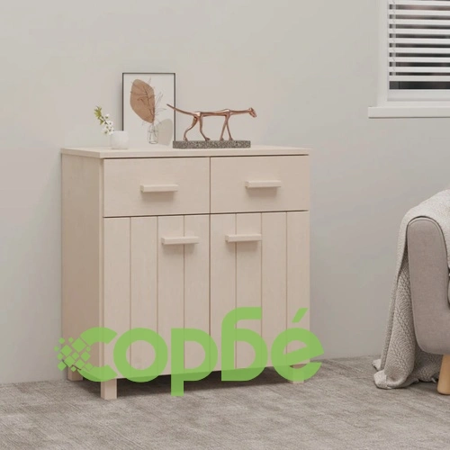 Сайдборд HAMAR, меденокафяв, 79x40x80 см, бор масив ➤ топ цена ➤ sorbe.bg