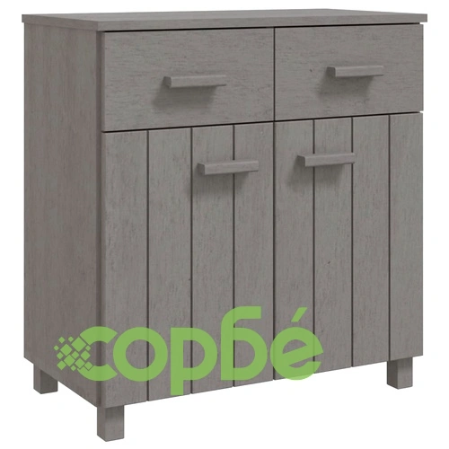 Сайдборд HAMAR светлосив 79x40x80 см борово дърво масив ➤ топ цена ➤ sorbe.bg