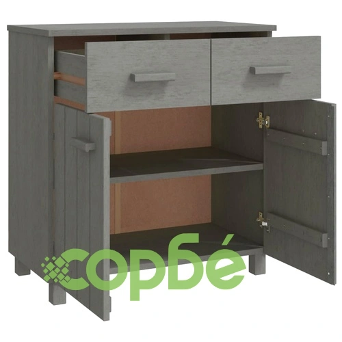 Сайдборд HAMAR светлосив 79x40x80 см борово дърво масив ➤ топ цена ➤ sorbe.bg