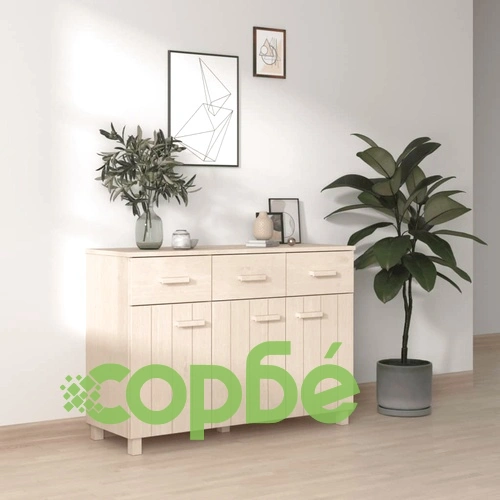 Сайдборд HAMAR, меденокафяв, 113x40x80 см, борово дърво масив ➤ топ цена ➤ sorbe.bg