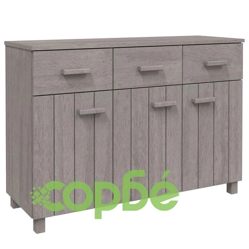 Сайдборд HAMAR, светлосив, 113x40x80 см, борово дърво масив ➤ топ цена ➤ sorbe.bg