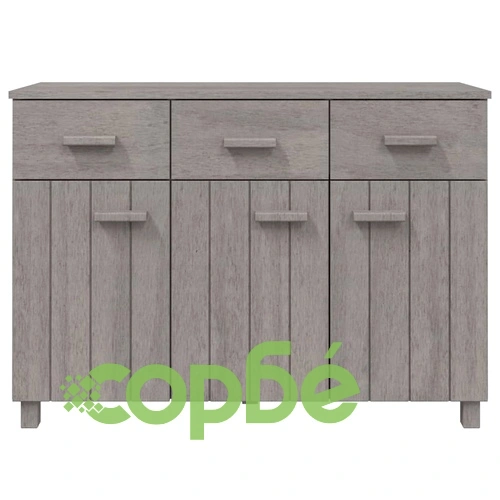 Сайдборд HAMAR, светлосив, 113x40x80 см, борово дърво масив ➤ топ цена ➤ sorbe.bg