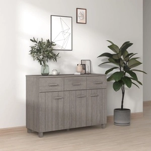 Сайдборд HAMAR, светлосив, 113x40x80 см, борово дърво масив
