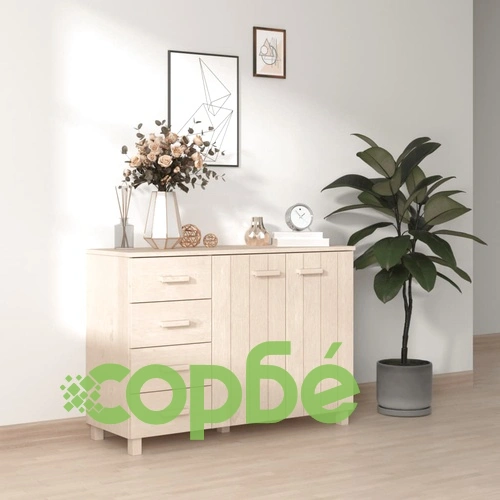 Сайдборд HAMAR, меденокафяв, 113x40x80 см, борово дърво масив ➤ топ цена ➤ sorbe.bg