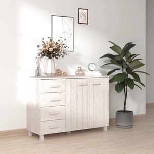 Сайдборд HAMAR, бял, 113x40x80 см, борово дърво масив
