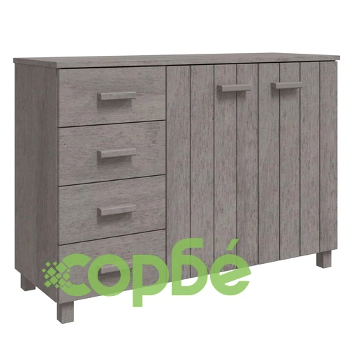 Сайдборд HAMAR, светлосив, 113x40x80 см, борово дърво масив ➤ топ цена ➤ sorbe.bg