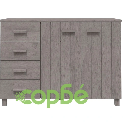 Сайдборд HAMAR, светлосив, 113x40x80 см, борово дърво масив ➤ топ цена ➤ sorbe.bg