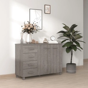 Сайдборд HAMAR, светлосив, 113x40x80 см, борово дърво масив
