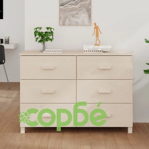 Сайдборд HAMAR, меденокафяв, 113x40x80 см, борово дърво масив ➤ топ цена ➤ sorbe.bg