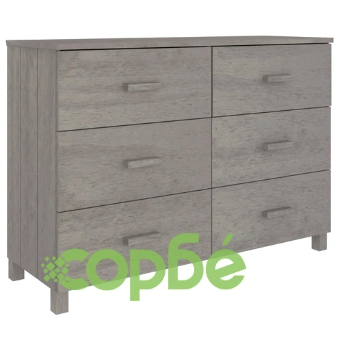 Сайдборд HAMAR, светлосив, 113x40x80 см, борово дърво масив ➤ топ цена ➤ sorbe.bg