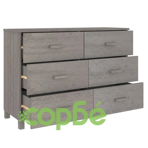 Сайдборд HAMAR, светлосив, 113x40x80 см, борово дърво масив ➤ топ цена ➤ sorbe.bg