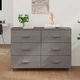 Сайдборд HAMAR, светлосив, 113x40x80 см, борово дърво масив