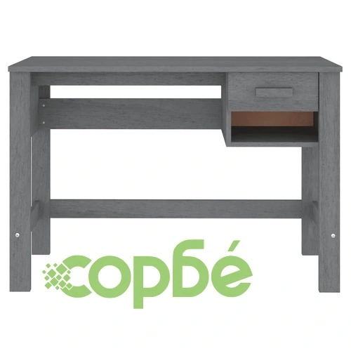 Бюро, тъмносиво, 110x40x75 см, борово дърво масив ➤ топ цена ➤ sorbe.bg