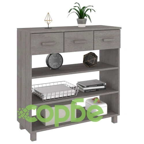 Конзолна маса HAMAR светлосива 90x35x90 см борово дърво масив ➤ топ цена ➤ sorbe.bg