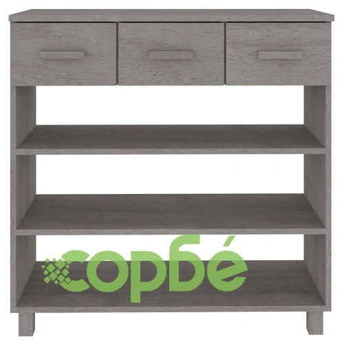 Конзолна маса HAMAR светлосива 90x35x90 см борово дърво масив ➤ топ цена ➤ sorbe.bg