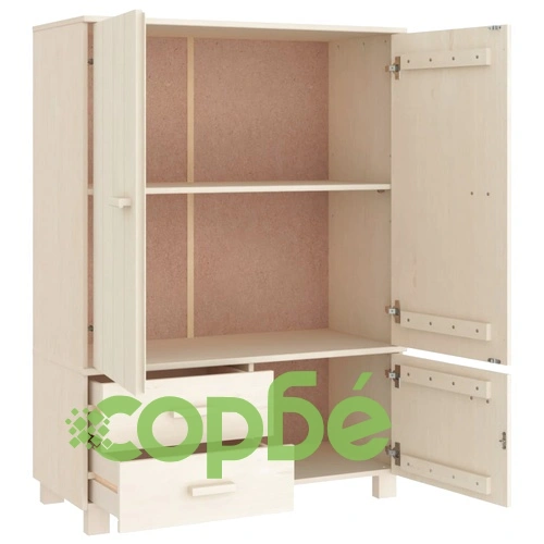 Гардероб HAMAR, меденокафяв, 99x45x137 см, борово дърво масив ➤ топ цена ➤ sorbe.bg