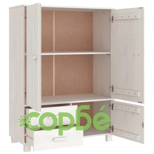 Гардероб HAMAR, бял, 99x45x137 см, борово дърво масив ➤ топ цена ➤ sorbe.bg