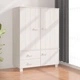 Гардероб HAMAR, бял, 99x45x137 см, борово дърво масив