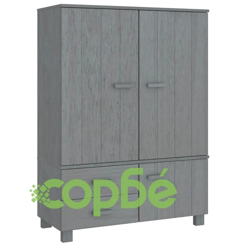 Гардероб HAMAR, тъмносив, 99x45x137 см, борово дърво масив ➤ топ цена ➤ sorbe.bg