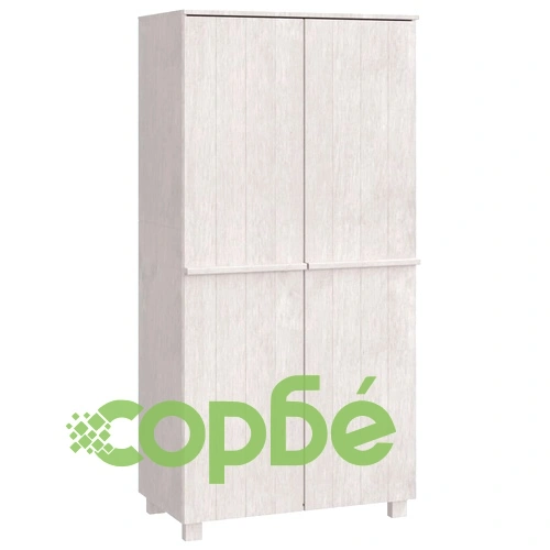 Гардероб HAMAR, бял, 89x50x180 см, борово дърво масив ➤ топ цена ➤ sorbe.bg