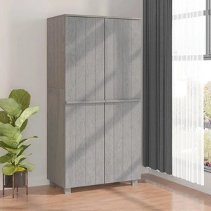 Гардероб HAMAR, светлосив, 89x50x180 см, борово дърво масив