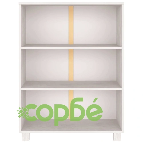 Шкаф за книги HAMAR, бял, 85x35x112 см, борово дърво масив ➤ топ цена ➤ sorbe.bg