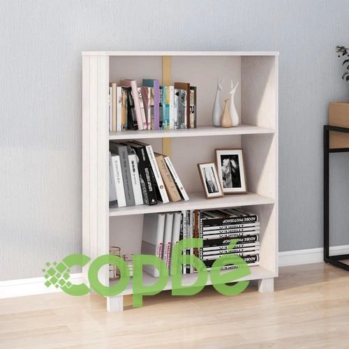 Шкаф за книги HAMAR, бял, 85x35x112 см, борово дърво масив ➤ топ цена ➤ sorbe.bg
