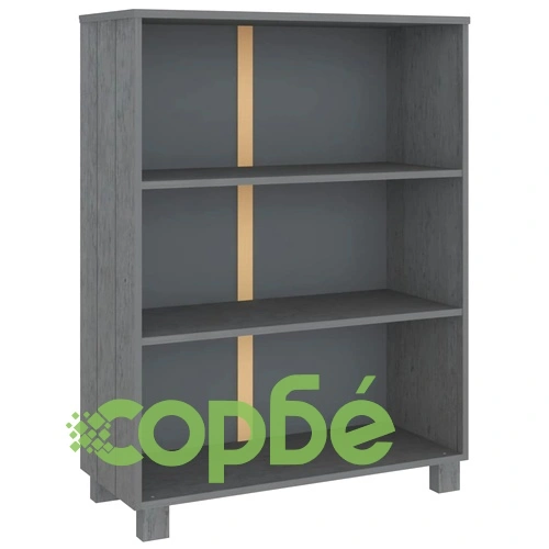 Шкаф за книги HAMAR, тъмносив, 85x35x112 см, борово дърво масив ➤ топ цена ➤ sorbe.bg