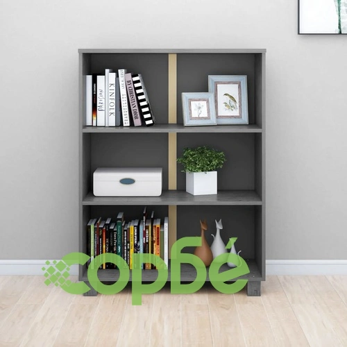 Шкаф за книги HAMAR, тъмносив, 85x35x112 см, борово дърво масив ➤ топ цена ➤ sorbe.bg