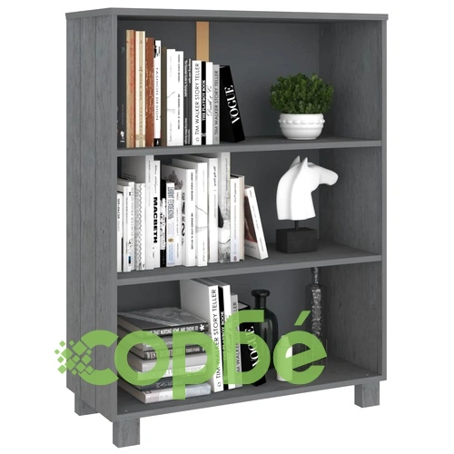Шкаф за книги HAMAR, тъмносив, 85x35x112 см, борово дърво масив ➤ топ цена ➤ sorbe.bg