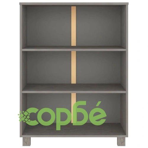 Шкаф за книги HAMAR светлосив 85x35x112 см борово дърво масив ➤ топ цена ➤ sorbe.bg