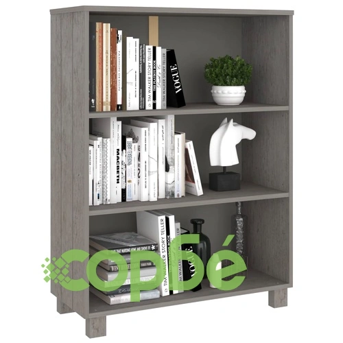 Шкаф за книги HAMAR светлосив 85x35x112 см борово дърво масив ➤ топ цена ➤ sorbe.bg