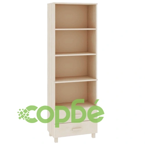 Висок шкаф HAMAR, меденокафяв, 60x35x180 см, борово дърво масив ➤ топ цена ➤ sorbe.bg