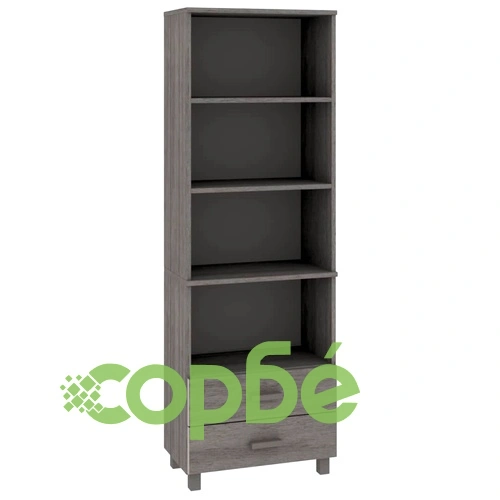 Висок шкаф HAMAR, светлосив, 60x35x180 см, борово дърво масив ➤ топ цена ➤ sorbe.bg