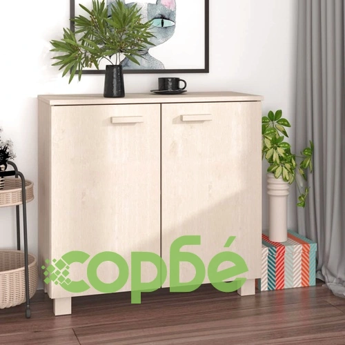 Сайдборд HAMAR, меденокафяв, 85x35x80 см, борово дърво масив ➤ топ цена ➤ sorbe.bg