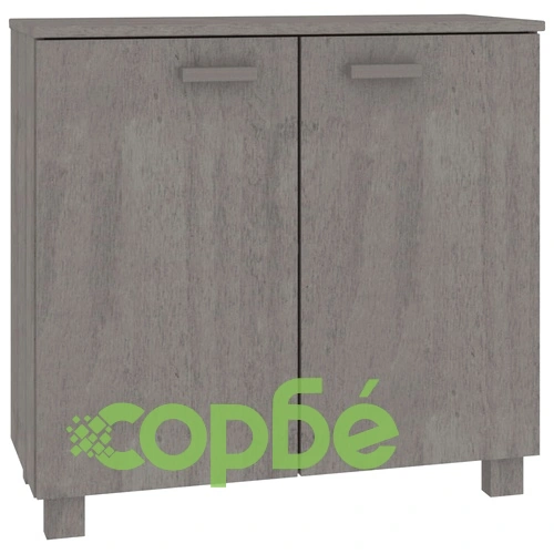 Сайдборд HAMAR, светлосив, 85x35x80 см, борово дърво масив ➤ топ цена ➤ sorbe.bg