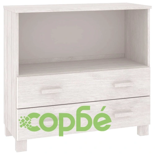 Сайдборд HAMAR, бял, 85x35x80 см, борово дърво масив ➤ топ цена ➤ sorbe.bg