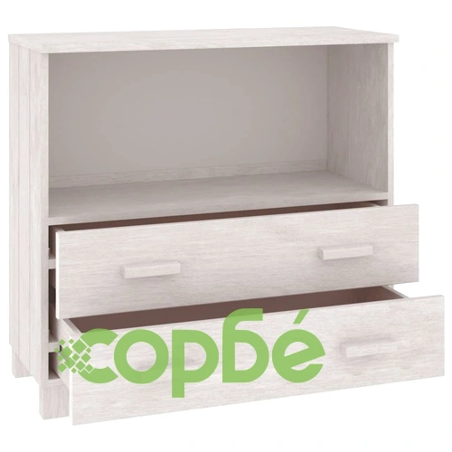Сайдборд HAMAR, бял, 85x35x80 см, борово дърво масив ➤ топ цена ➤ sorbe.bg