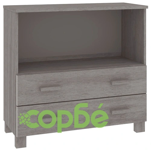 Сайдборд HAMAR, светлосив, 85x35x80 см, борово дърво масив ➤ топ цена ➤ sorbe.bg