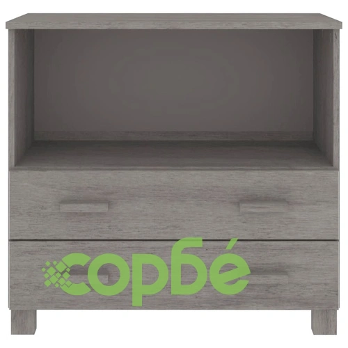 Сайдборд HAMAR, светлосив, 85x35x80 см, борово дърво масив ➤ топ цена ➤ sorbe.bg